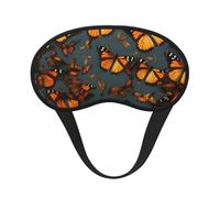 Heaps of Orange Masque de sommeil réglable Motif papillons monarques Pour dormir Confortable, sans pression et respirant