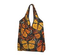 Heaps of Orange Monarch Butterflies Lot de 3 sacs de courses réutilisables en tissu lavables