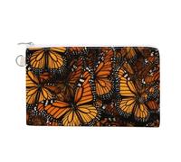 Heaps of Orange Monarch Butterflies Porte-monnaie avec porte-clés mignon porte-monnaie portable avec fermeture éclair pour femmes et filles, style, taille unique, floral