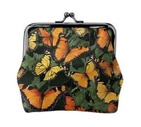 Heaps of Orange Monarch Butterflies - Porte-monnaie compact pour femme avec serrure étanche pour cadeaux de voyage, Noir , Taille unique, Sac à dos décontracté