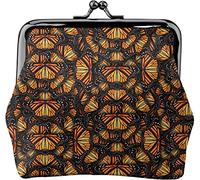 Heaps of Orange Monarch Butterflies Porte-Monnaie en Cuir pour Femme, Petite Pochette à la Monnaie avec Fermoir à Fermeture Kiss-Lock Fermeture à Boucle Portefeuille pour Cadeau Fille