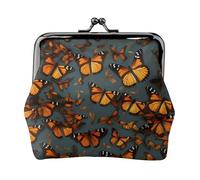 Heaps of Orange Monarch Butterflies Portefeuille pour femme, petit portefeuille pour femme, élégant et personnalisé, noir, taille unique, art déco, Noir , Taille unique, Art Déco