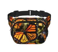 Heaps Of Orange Monarch Butterflies Sac banane pour femme imperméable et réglable Sac banane tendance décontracté pour course à pied, entraînement, randonnée, voyage, noir, taille unique, Noir ,