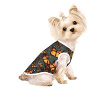 Heaps Of Orange Monarch Butterflies T-shirt pour chien et chat Imprimé papillons mignon respirant pour petit chiot chaton Intérieur extérieur