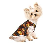 Heaps of Orange Monarch Butterflies T-shirt sans manches pour chiens et chats Vêtements tendance pour fête, promenade et vacances