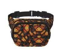 Heaps of Orange Monarch Papillons Sac banane avec sangle réglable Noir, noir, One Size