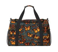 Heaps of Orange Monarch Papillons Sac de nuit Sac de week-end Sac à main Sac de yoga Sac de sport Sac de sport Sac de sport Sac de sport Sac de sport Sac pour articles personnels pour Audlts, Noir ,