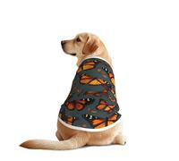 Heaps Of Orange Monarque Gilet pour chien Imprimé papillons doux et respirant Vêtements sans manches pour chiens de taille moyenne et grande