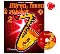 Hear, Reading and Playing Volume 2 for Tenor Saxophone - Individual Wind School by Jaap Kastelein and Michiel Oldenkamp - with CD and Colourful Heart Shaped Music Clip