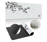 Hearda 3D Tapis de Souris XXL/XL/L, Sakura élégant Tapis de Souris Gamer, Tapis Souris avec Bords Cousus, Tapis de Souris en Base Antidérapante,Convient pour Gaming (Gris,600x300x3mm)