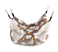 Hearda Hamac Cochon d'Inde pour Cage, Hamac Lit à Double Couche Suspendu 2 Pièces Style Cœur d'amour Maison Cochon d'Inde pour Petit Animal de Compagnie Hamster Cobayes Écureuil (Marron,30x30cm)