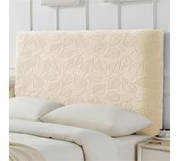 Hearda Housse de Protection Tête de Lit Style de Feuille Simple,Housse Tete de Lit Extensible,Housse Tete de Lit Doux,Housse de Tête de Lit Lavable pour Simple Double Kingsize (Beige,220cm)