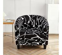 Hearda Housse Fauteuil 1 Place, Estampes Modernes Extensible Housse Fauteuil, Housse Fauteuil Club, Housse Fauteuil Cabriolet, Lavable Housse de Canapé, Protecteur de Tub Chair (Noir)