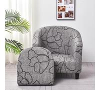 Hearda Housse Fauteuil Club 2 Pieces, Imprimé Feuille Fleur Housse Fauteuil Cabriolet avec Housse de Coussin, Housse de Protection pour Fauteuil de Club Housse de Fauteuil (Style Simple)