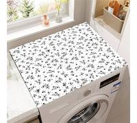 Hearda Housse Machine a Laver Floral Pastoral,Dessus Tapis Lave Linge Antidérapant,Housse de Protection pour Machine à Laver Top,Tapis de Protection pour Dessus Sèche-Linge (Gris,40x50cm)
