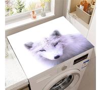 Hearda Housse Machine a Laver Imprimé Renard,Dessus Tapis Lave Linge Antidérapant,Housse de Protection pour Machine à Laver Top,Tapis de Protection pour Dessus Sèche-Linge (Blanc,60x60cm)