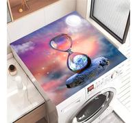 Hearda Housse Machine a Laver, Imprimé Sablier Dessus Tapis Lave Linge Antidérapant, Housse de Protection pour Machine à Laver Top, Tapis de Protection pour Dessus Sèche-Linge (Rose,50x60cm)
