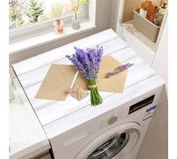 Hearda Housse Machine a Laver Paysage Lavande,Dessus Tapis Lave Linge Antidérapant,Housse de Protection pour Machine à Laver Top,Tapis de Protection pour Dessus Sèche-Linge (Gris,50x50cm)