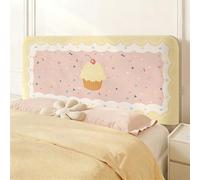 Hearda Housse Tete de Lit Tout Compris Imprimé de Dessin Animé Mignon, Tete de Lit Protection Extensible, Housse de Tête de Lit Moderne Lavable Simple Double Kingsize (Jaune-Rose,120cm)