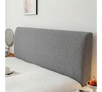 Hearda Housse Tete de Lit Tout Compris Motif de Feuilles Jacquard, Tete de Lit Protection Extensible, Housse de Tête de Lit Moderne Lavable Simple Double Kingsize (Gris,120cm)