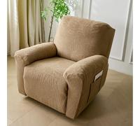 Hearda Jacquard à Feuilles 4 Pièces Housse Fauteuil Inclinable (Marron)