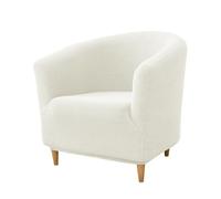 Hearda Jacquard Housse de fauteuil 1 place, universelle, élastique, couvre-fauteuil avec accoudoirs, antidérapant pour cocktail, pour salon, chambre à coucher club (blanc)