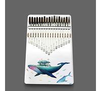 Hearda Kalimba 17 clés Instrument de Musique, Portable Pouce Piano Africain Marimba Kalimba Cadeau Kit avec Accordeur pour Enfants Débutant Amateurs de Musique - Imprimé animalier (baleine)