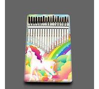 Hearda Kalimba 17 clés Instrument de Musique, Portable Pouce Piano Africain Marimba Kalimba Cadeau Kit avec Accordeur pour Enfants Débutant Amateurs de Musique - Imprimé animalier (Licorne)