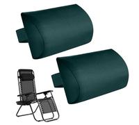 Hearda Lot de 2 Coussin Exterieur Impermeable pour Chaise Longue, Coussins Repose-Tête avec Élastique Réglable pour Décoration de Meubles de Jardin (36 * 17 * 6cm,Vert foncé)