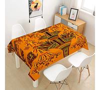 Hearda Nappe de Table Anti Tache Impermeable, Nappe de Cuisine Rectangulaire Motif Art Tribal 3D, Nappe Table Rectangle Extérieur pour Fête de Mariage, Salle à Manger (Style Tribal,150x300cm)
