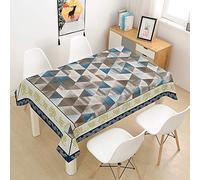 Hearda Nappe de Table Anti Tache Impermeable, Nappe de Cuisine Rectangulaire Motif Triangle Géométrique,Nappe Table Rectangle Extérieur pour Fête de Mariage,Salle à Manger,Pique-Nique (150x300cm,4)