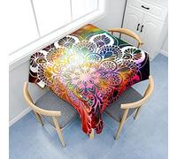 Hearda Nappe de Table Rectangle Anti Tache, Nappe de Cuisine Rectangulaire Mandala 3D Nappe Impermeable Extérieur, pour Jardin Bar Salle à Manger (Univers,150x210cm)