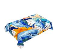 Hearda Nappe de Table Rectangle Anti Tache, Nappe de Cuisine Rectangulaire Motif Dauphin Océanique 3D Nappe Impermeable Extérieur, pour Jardin Bar Salle à Manger (Graffiti,100x140cm)