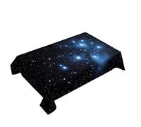 Hearda Nappe de Table Rectangle Anti Tache, Nappe de Cuisine Rectangulaire Motif de Ciel Étoilé 3D Nappe Impermeable Extérieur, pour Jardin Bar Salle à Manger (150x150cm,Galaxie Blanche)