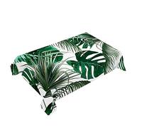 Hearda Nappe de Table Rectangle Anti Tache, Nappe de Cuisine Rectangulaire Motif de Feuille Verte 3D Nappe Impermeable Extérieur, pour Jardin Bar Salle à Manger (100x140cm,Feuille de Tortue)