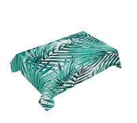 Hearda Nappe de Table Rectangle Anti Tache, Nappe de Cuisine Rectangulaire Motif de Feuille Verte 3D Nappe Impermeable Extérieur, pour Jardin Bar Salle à Manger (100x140cm,Feuille de Palmier)