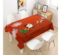 Hearda Nappe de Table Rectangle Anti Tache, Nappe de Cuisine Rectangulaire Motif de Noël 3D Nappe Impermeable Extérieur, pour Fête de Mariage,Salle à Manger (Vieil Homme Mignon,100x140cm)