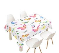 Hearda Nappe de Table Rectangle Anti Tache,Nappe de Cuisine Rectangulaire Spécimen Papillon Nappe Impermeable Extérieur,pour Halloween Noël Jardin Salle à Manger (140x180cm,Jeune Couleur)
