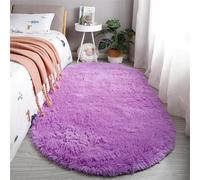 Hearda Oval Flauschige Teppiche Wohnzimmer, Shaggy Teppich Hochflor, Vielseitig Große Wohnzimmerteppich Langflor Plüsch mit Rutschfest für Schlafzimmer Kinderzimmer Lounge (Violet,40x120cm)