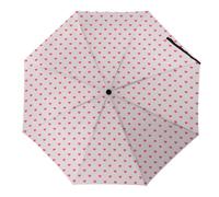 Hearda Parapluie Pliant Manuel,Motif Coeur d'amour 3D Parapluie Coupe Vent 8 Côtes Parapluie de Voyage Anti UV Parapluie Résistant au Vent Imperméable pour Homme Femme Enfant (Coeur d'amour Rose)