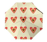 Hearda Parapluie Pliant Manuel,Motif Coeur d'amour 3D Parapluie Coupe Vent 8 Côtes Parapluie de Voyage Anti UV Parapluie Résistant au Vent Imperméable pour Homme Femme Enfant (Coeur d'amour)