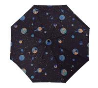 Hearda Parapluie Pliant Manuel, Motif Planète 3D Parapluie Coupe Vent 8 Côtes Parapluie de Voyage Anti UV Parapluie Résistant au Vent Imperméable pour Homme Femme Enfant (Planète Bleue)