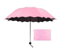 Hearda Parapluie Pliant Manuel, Parapluie Coupe Vent 8 Côtes Parapluie de Soleil Léger et Compact Parapluie Résistant au Vent Parapluie de Voyage pour Homme Femme Enfant (Rose,Diamètre 96 cm)