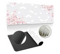 Hearda Sakura Tapis de souris japonais 3D XXL/XL/L avec bords cousus et base antidérapante Blanc 600 x 300 x 3 mm