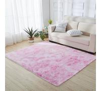 Hearda Tapis Chambre Poil Long Shaggy, Tapis Salon Shaggy Tie Dye Moderne Moquette Salon Poil Long Moelleux Doux avec Fond Antidérapant pour Intérieur Chevet Canapé (Rose B,120x200cm)