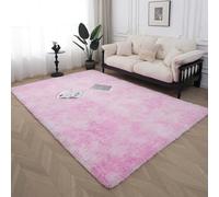 Hearda Tapis Chambre Poil Long Shaggy, Tapis Salon Shaggy Tie Dye Moderne Moquette Salon Poil Long Moelleux Doux avec Fond Antidérapant pour Intérieur Chevet Canapé (Rose,160x200cm)