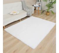 Hearda Tapis de Salon Poil Long Shaggy, Tapis Chambre Shaggy Moderne Moquette Salon Poil Long Moelleux Doux Lavable avec Fond Antidérapant pour Intérieur Chevet Canapé (Blanc E,120x160cm)