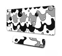 Hearda Tapis de Souris XXL/XL/L, 3D Liquide à Bulles Classique Tapis de Souris Gamer, Tapis Souris avec Bords Cousus, Tapis de Souris en Base Antidérapante,Convient Gaming (600x300x3mm,Noir)