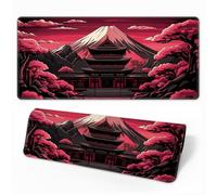 Hearda Tapis de Souris XXL/XL/L, Coucher de Soleil Rouge Tapis de Souris Gamer, Tapis Souris avec Bords Cousus, Tapis de Souris en Base Antidérapante,Convient pour Gaming (600x300x3mm,Rouge 4)