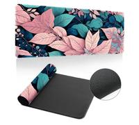 Hearda Tapis de Souris XXL/XL/L, Forêt Végétale Tapis de Souris Gamer, Tapis Souris avec Bords Cousus, Tapis de Souris en Base Antidérapante,Convient pour Gaming,Maison (600x300x3mm,Rose)